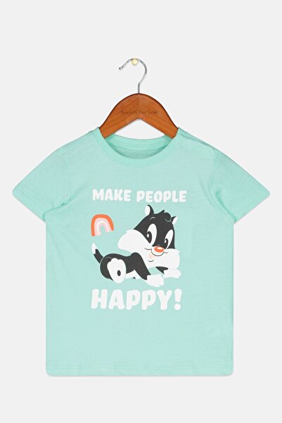 Sinsay تي شيرت مطبوع عليه صورة ثعلب وأرنب من Toddlers Girl، بأكمام قصيرة ورقب...