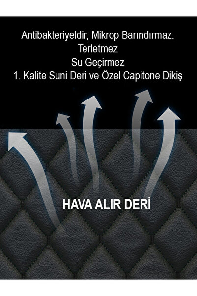 GMWAX Μαξιλάρι καθίσματος Daihatsu Terios 2 τεμαχίων Αντιιδρωτικό Μαύρο Δερμά...