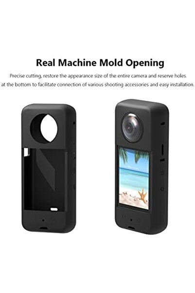 O Ozone Silicone Case for Insta360 One X3 |Soft Carrying Case with Guards Lens Cover Cap Blue