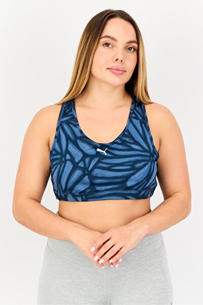 Puma Women Padded Brand Logo Training Sport Bra, Multicolor