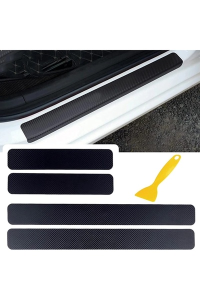 TUNCLNE FOR Nissan Pulsar SPECIAL compatible Auto Door thresholds Sticker Carbon 4 Pieces
