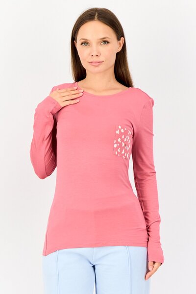 m&s collection Women Crew Neck Graphic Print Long Sleeve Sleepwear, Red