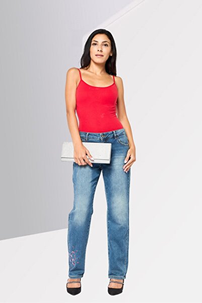 Desigual Women Regular Fit Washed Stretchable Jeans, Light Blue