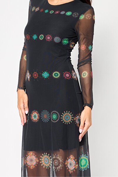 Desigual Women Allover Print Midi Dress, Multicolor