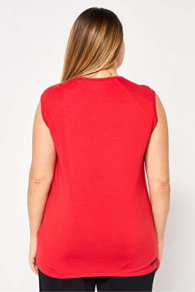 Scuderia Ferrari Women Round Neck Sleeveless Brand Logo Top, Red