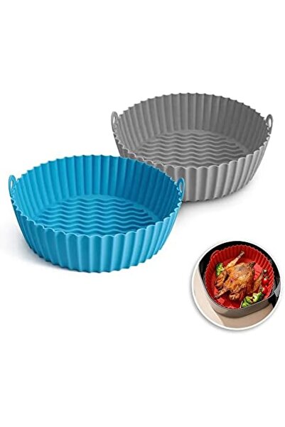 O Ozone Silicone Air Fryer Liner 8.5inch [Pack of 2] Reusable Air Fryer Silicone Basket Heat Resista