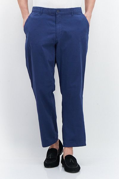 English Laundry Men Regular Fit Solid Chino Pants, Blue