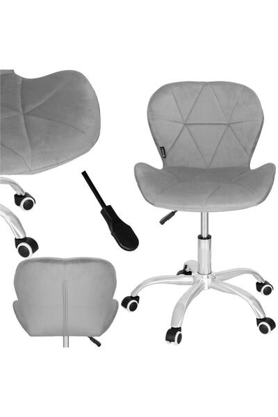 SERSIMO Scaun de birou ergonomic, tapițat cu catifea, 120 kg, gri
