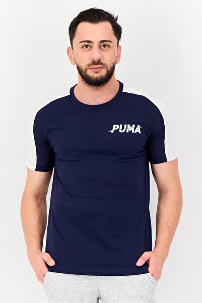 Puma Men Sportswear Fit Short Sleeve Outdoor T-shirts, Navy Blue