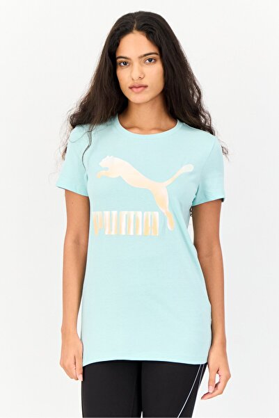 Puma Women Sportswear Fit Short Sleeve Training T-Shirt, Pale Turquoise