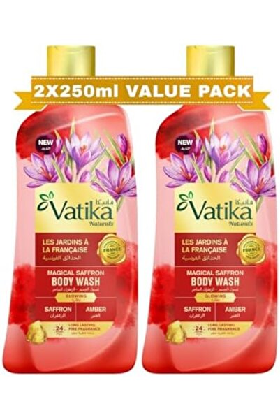 Vatika غسول الجسم بالزعفران، ٢٥٠ مل × ٢ | عبوة اقتصادية | عطر يدوم طويلاً مع ...