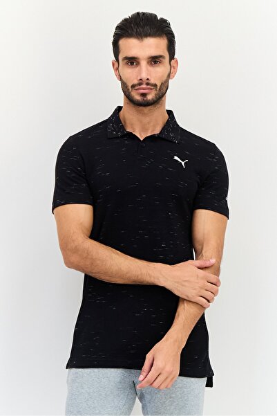 Puma Men Sportswear Fit Short Sleeve Outdoor Polo Shirt, Black