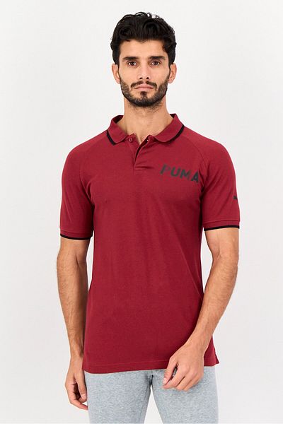 Puma Men Sportswear Fit Short Sleeve Outdoor Polo Shirt, Maroon