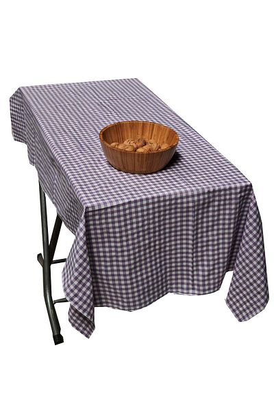 Exve Exclusive Lilac White Gingham Cotton Woven Eco-Friendly Camping Caravan Tablecloth 120 cm