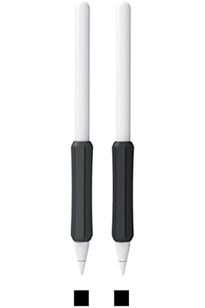 O Ozone حامل سيليكون لقلم Apple Pencil من الجيل الثاني/الأول | للشحن المغناطيسي والضغط المزدوج | أسود