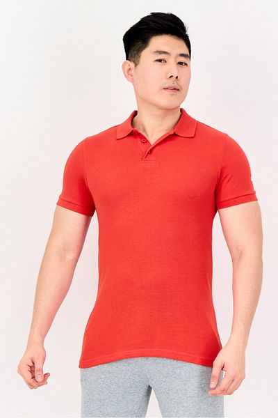 Puma Men Slim Fit Embroidered Logo Short Sleeves Outdoor Polo Shirt, Red