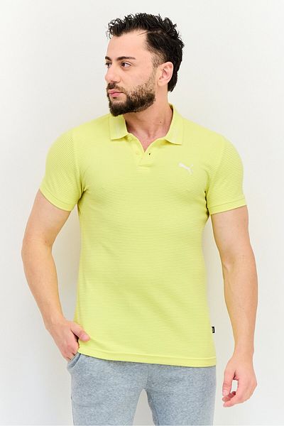 Puma Men Sportswear Fit Short Sleeve Outdoor Polo Shirt, Yellow
