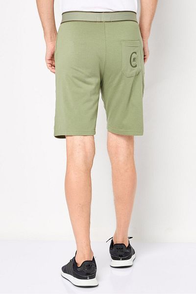 Cerruti 1881 Men Regular Fit Brand Logo Shorts, Khaki