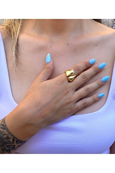 milayk خاتم ذهبي مسطح عكسي