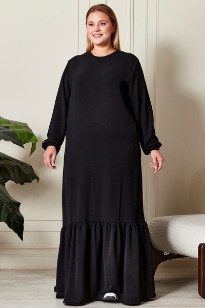 Ferace Summer Women's Plus Size Viscose Dress Pleated Women's Hijab Dress