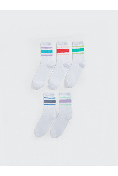 LC Waikiki Sparkling Selections from Shining Store |   Striped Girls' Socks, Pack of 5