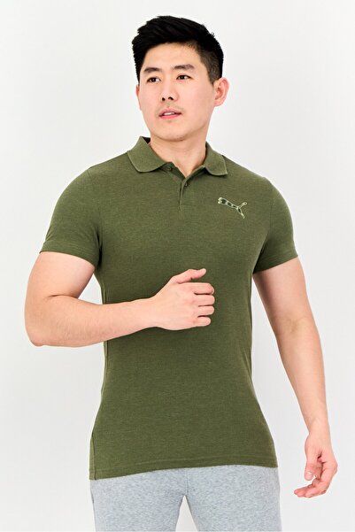 Puma Men Sportswear Fit Short Sleeve Outdoor Polo Shirt, Dark Olive