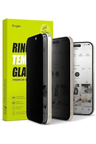 Ringke واقي شاشة iPhone 15 Plus | واقي شاشة من الزجاج المقوى للخصوصية مع أداة...
