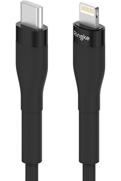 Ringke كابل شحن سريع باستيل | USB Type C إلى Lightning | أسود، 1.2 متر