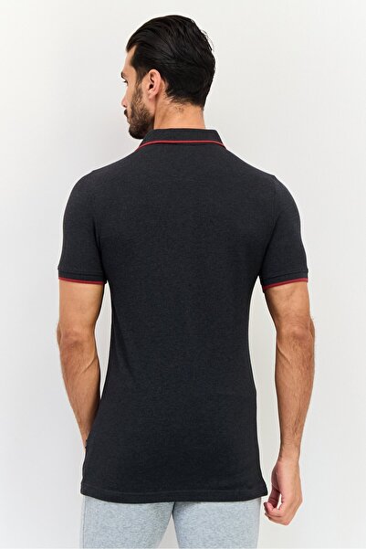 Puma Men Sportswear Fit Short Sleeves Outdoor Polo Shirt, Charcoal