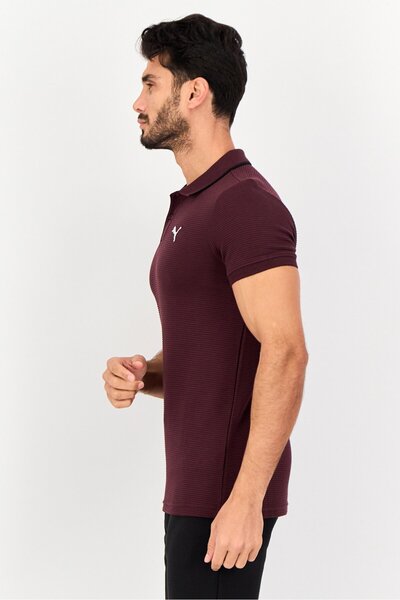 Puma Men Sportswear Fit Short Sleeves Outdoor Polo Shirt, Dark Maroon