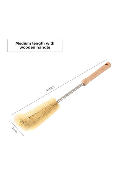 Choice1 مقبض خشبي متوسط الطول 40 سم فرشاة تنظيف منزلية بدون زوايا ميتة بمقبض ...