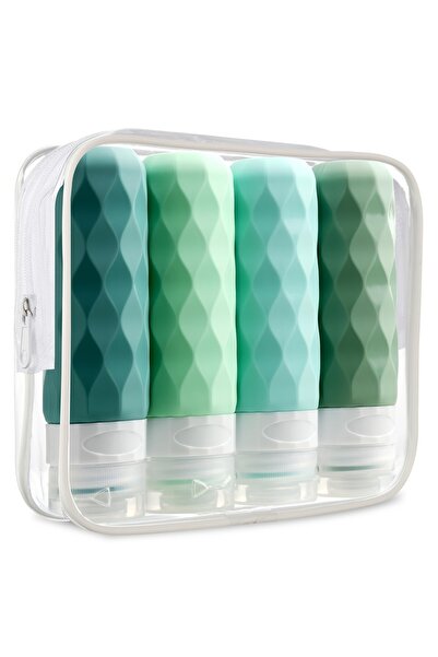 Choice6 مجموعة زجاجات سفر خضراء مقاومة للتسرب، مكونة من 4 قطع مصنوعة من السيل...