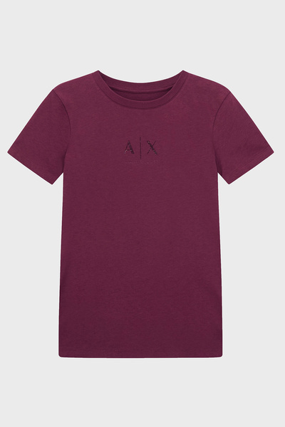 Armani Exchange Cotton Slim Fit Crew Neck t Shirt with Stone Logo t Shirt Xw001459 Af10356 U