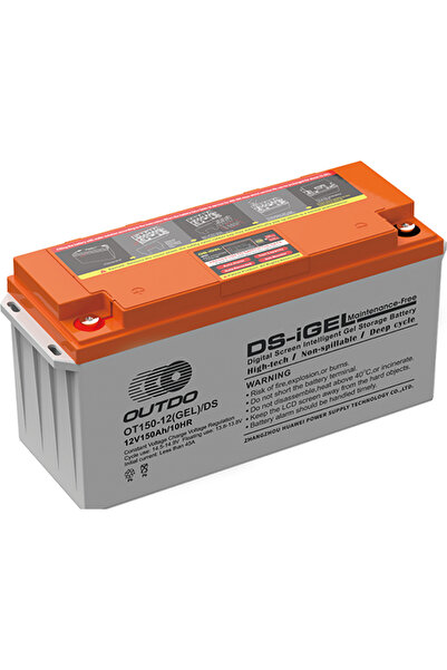 OUTDO 150 Ah 12v Jel Akü Derin Döngü ve Dijital Ekran