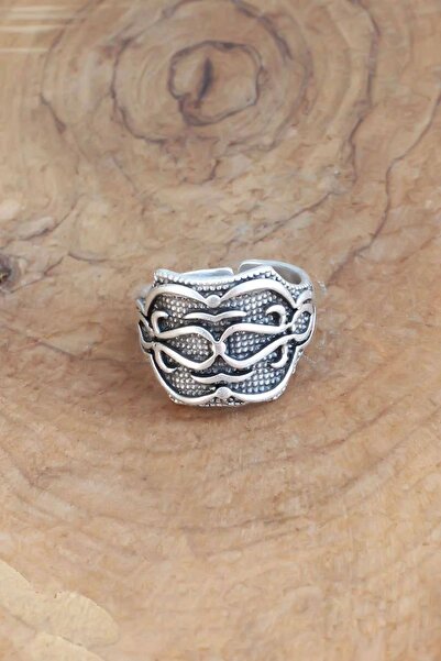 shopwave Motif Silver Color Adjustable Men's Ring