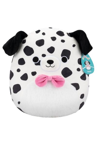 Squishmallows Dustin Dalmatian Plush Toy 30cm, Black and White, for All Ages