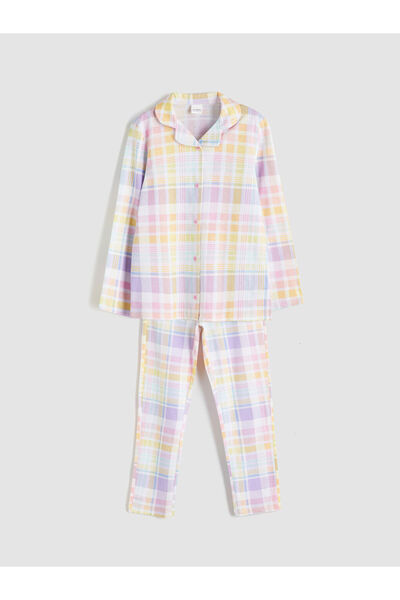 LC Waikiki Quality Parts from Celebi Store |   Shirt Collar Girl's Pajama Set