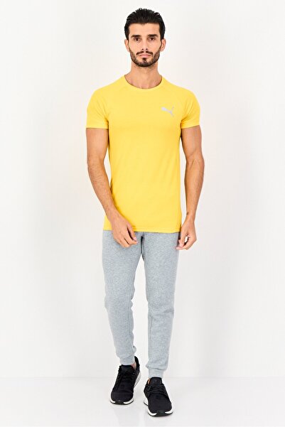 Puma Men Slim Fit Short Sleeve Training T-Shirts, Yellow