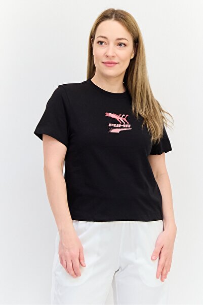 Puma Women Sportswear Fit Short Sleeve Outdoor Top, Black