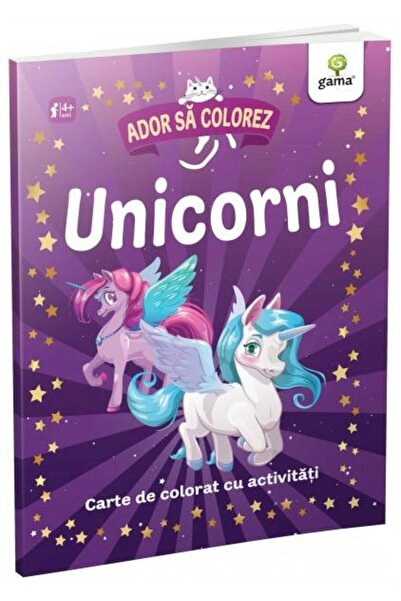 Editura Gama Ador sa colorez. Unicorni. Carte de colorat cu act