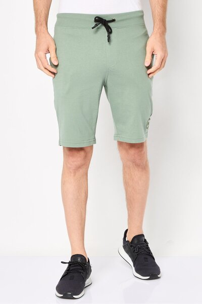 Cerruti 1881 Men Brand Logo Basic Shorts, Sage
