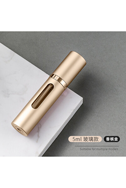 choice2 زجاجة عطر ذهبية قابلة لإعادة التعبئة بسعة 5 مل مع مضخة رذاذ عطرية، عب...