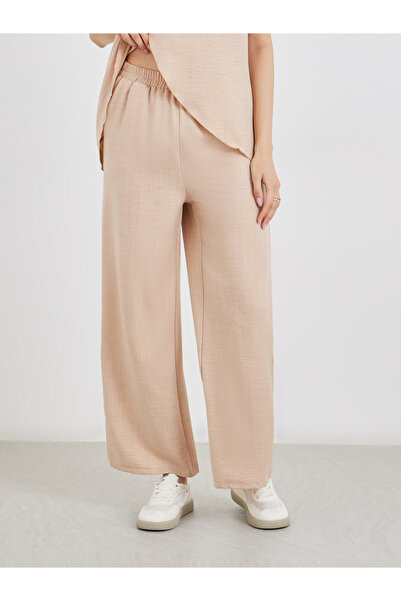 Styli Women Beige Wrap Top and Pants Co-Ords