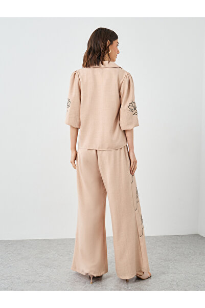 Styli Floral Embroidered Boxy Shirt and Pants Co-Ords