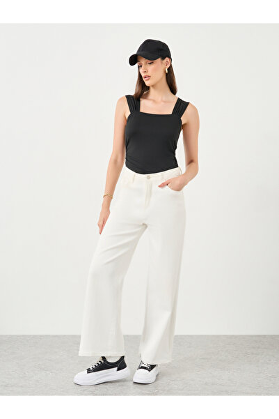 Styli Women Black Square Neck Bodysuit