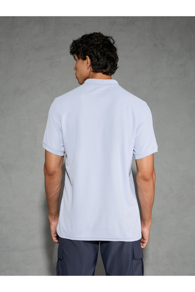 Technosport By Styli Men Light Blue Solid Slim Fit Polo