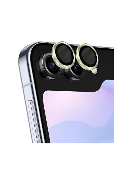 Microsonic Samsung Galaxy Z Flip 7 FE Tekli Kamera Lens Koruma Camı Yeşil