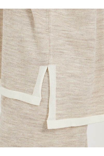 Styli Contrast Trim High Low Hem Top and Wide Leg Pants Co-Ords