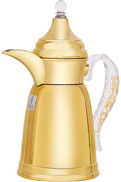 Alsaif Gallery Thermos Qamar Dallah Shape, Alsaif Gallery, 350ml, Stainless Steel Interior, Golden Exterior