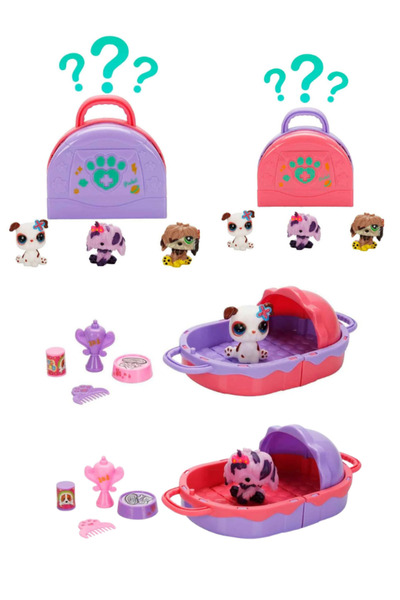Muhcu Home Littlest Pet Shop Miniatures - حزمة مفاجأة مع حقيبة وإكسسوارات (قط...